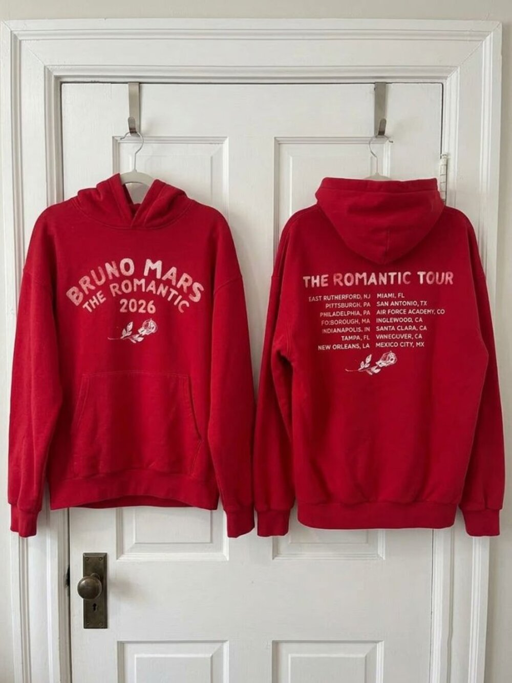 Bruno Mars Hoodie The Romantic Tour 2026 Concert Merch Reprint
